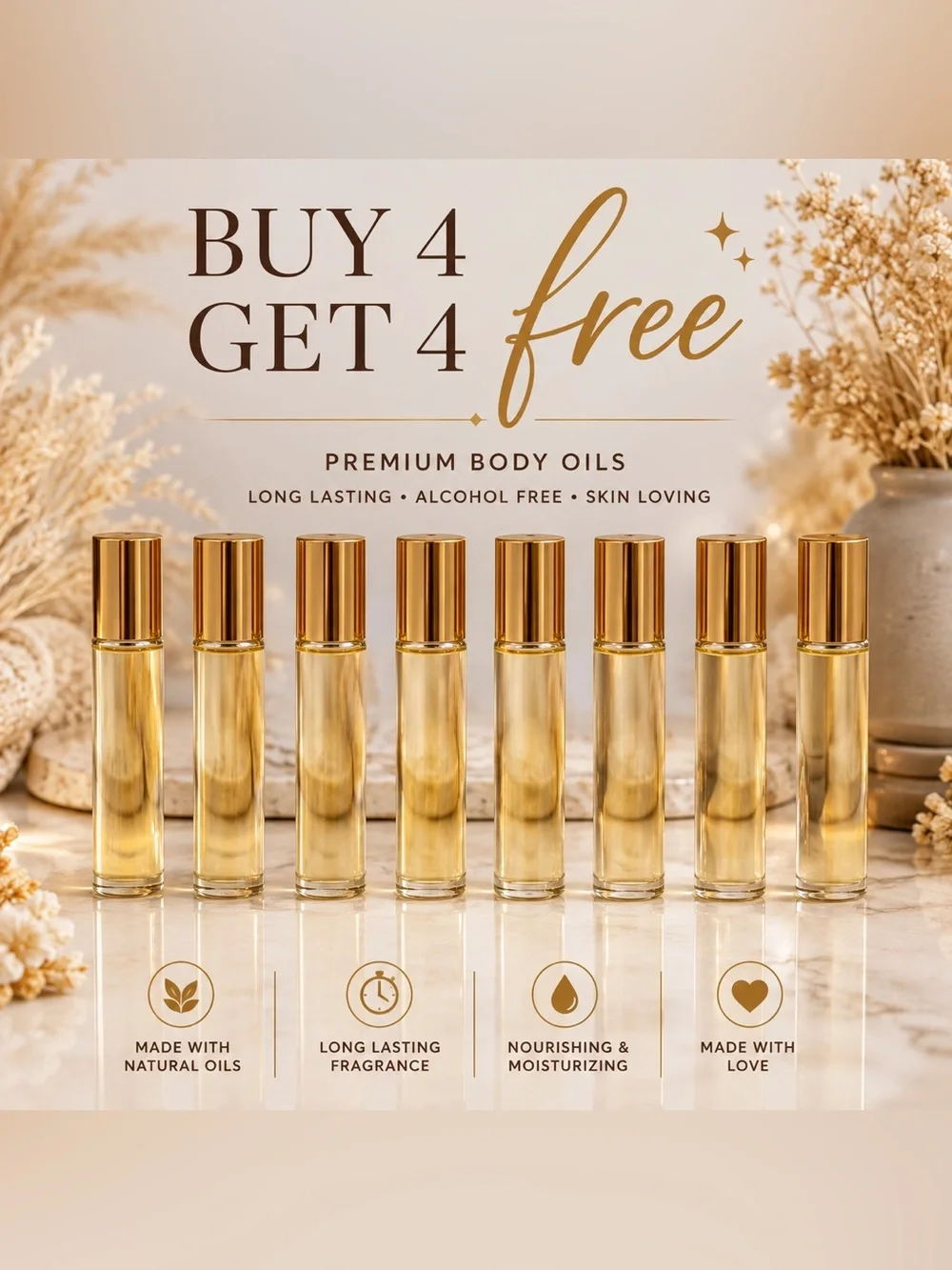 Buy 4, Get 4 FREE! | 8 Body Oils Fragrance Bundle | 10ml Roll-On